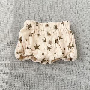 Rylee + Cru Cream + Tan Star Print Cotton Bloomer Bottom - 3 to 6 Months